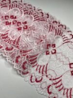 Renda Bicolor Evelin 153 branca com detalhes em lichia, delicada e feminina.