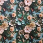 Microfibra Estampa Digital Floral 3D Borboletas Fundo Água - Evelin Tecidos e Aviamentos Microfibra com estampa digital Cod-13 para lingerie, toque suave e cores intensas.