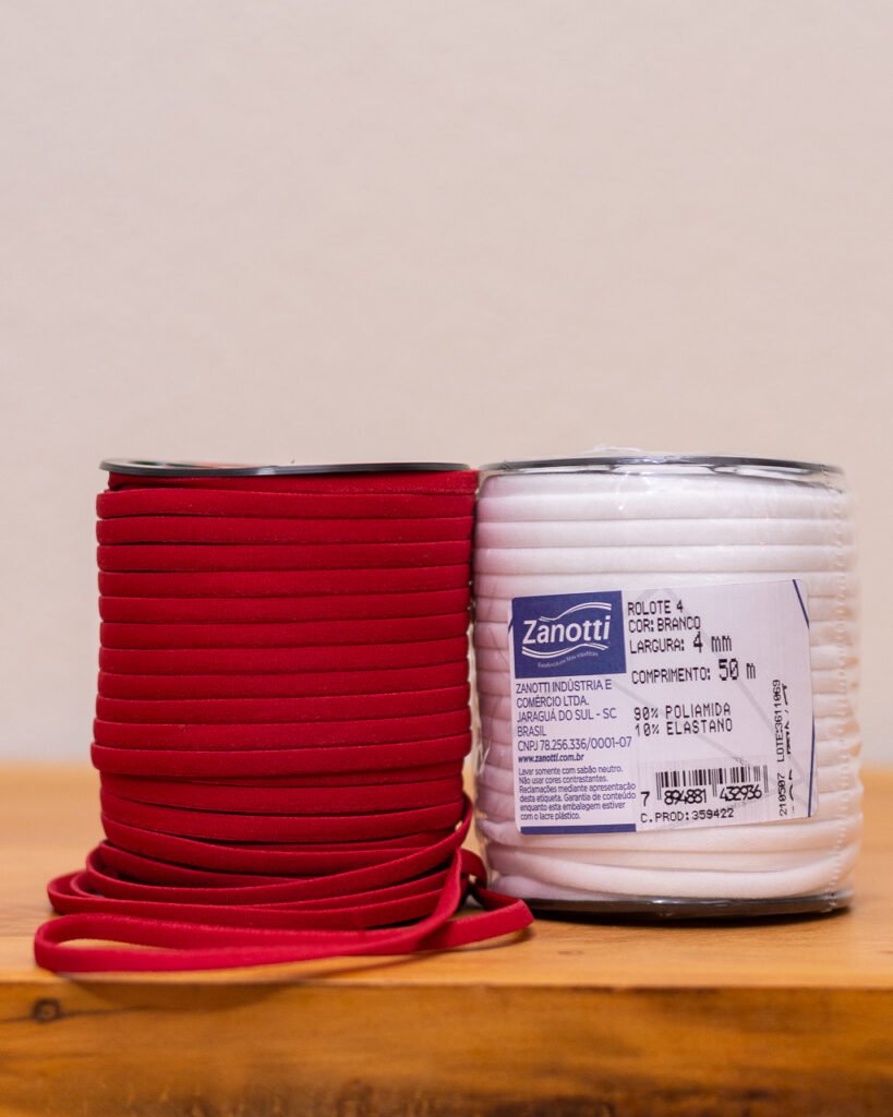 Elástico Rolote 4 para lingerie – rolo fino e resistente disponível na Evelin Tecidos
