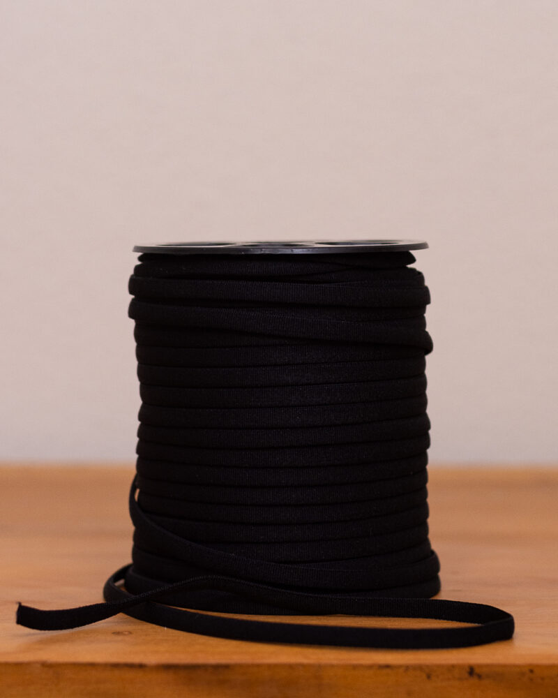 Elástico Rolote Preto – acabamento fino e resistente para lingerie