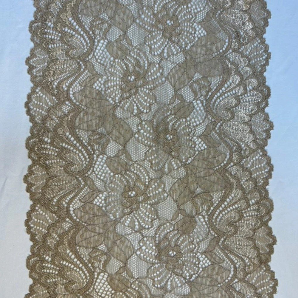 Renda 113 cor chocolate para confecção de lingerie – Evelin Tecidos e Aviamentos