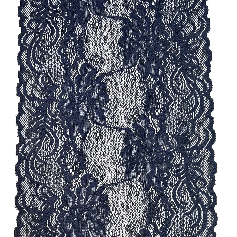 Renda Evelin 119 azul-marinho com textura elegante e toque macio.