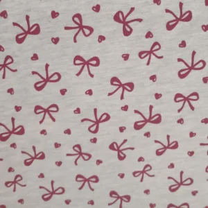 Cotton Estampado Laços e Corações Pink - 96% Algodão com Elastano