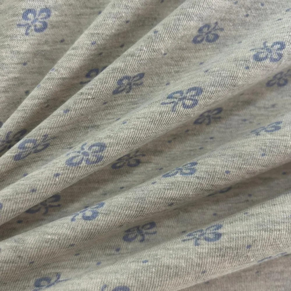 Cotton Estampado Borboletas Azul Jeans Mescla Evelin Tecidos.