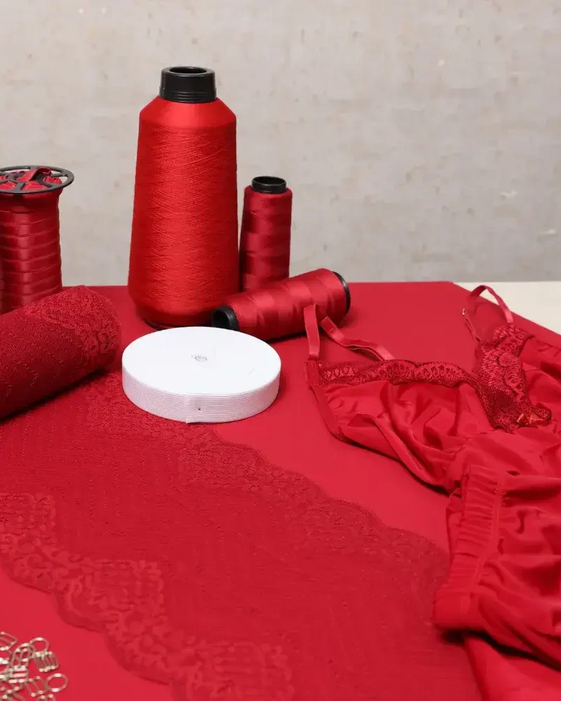 Kit fabricação baby doll Evelin Tecidos com materiais para produção de lingerie e melhor aproveitamento na confecção.