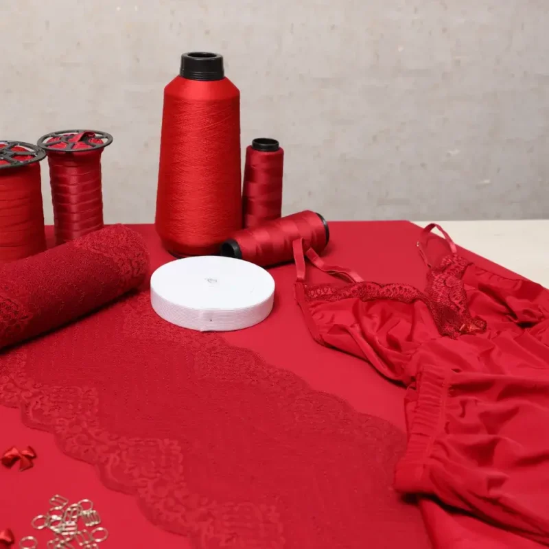Kit fabricação baby doll Evelin Tecidos com materiais para produção de lingerie e melhor aproveitamento na confecção.